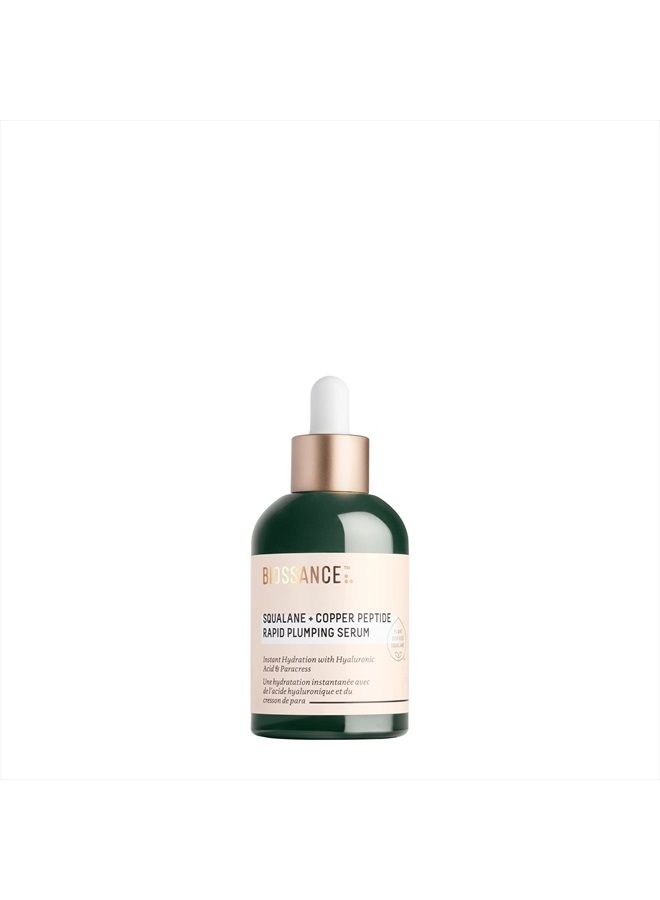 BIOSSANCE Biossance Squalane + Copper Peptide Rapid Plumping Serum. Powerfully Hydrating Face Serum that Instantly Plumps and Firms with Collagen Boosting Copper Peptides (1.69 fl oz) - Image 1