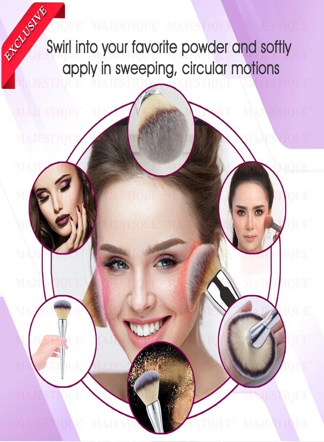 Majestique Makeup Foundation Brush | Compact Powder Brush | Blush Brush Perfect for Blending Liquid | Cream and Flawless Powder, Buffing, Blending, Concealer - Color May Vary (Pack Of 1) - Image 5