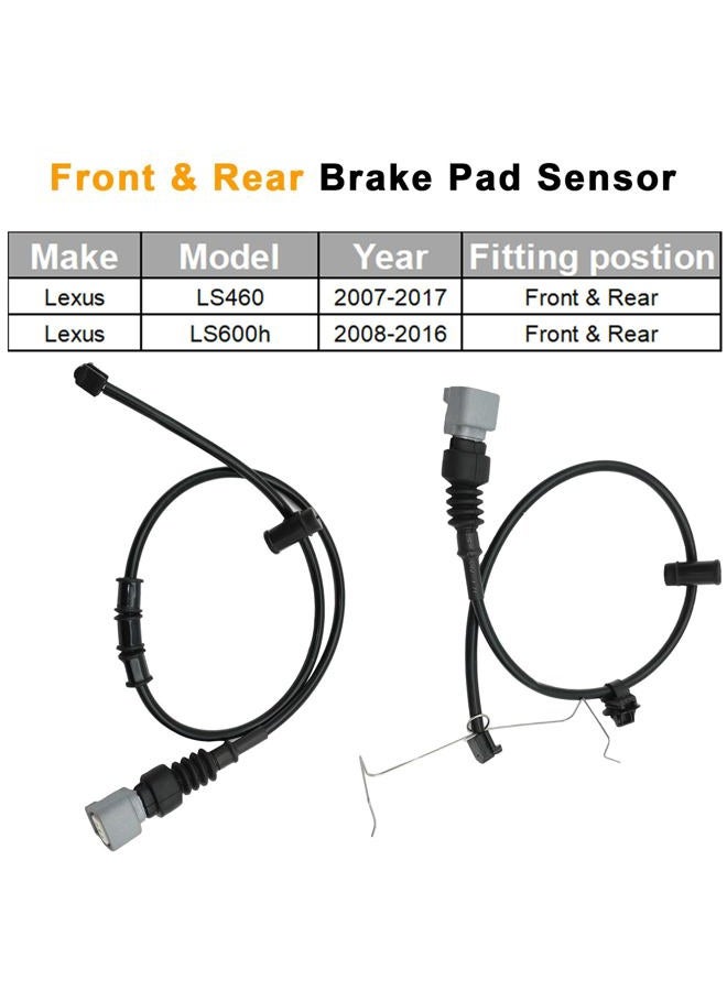 PXASU Brake Pad Wear Sensor Front & Rear Wheel | Compatible for Lexus LS460 2007-2017 for LS600h 2008-2016 | Replacement # 4777050080 - Image 3