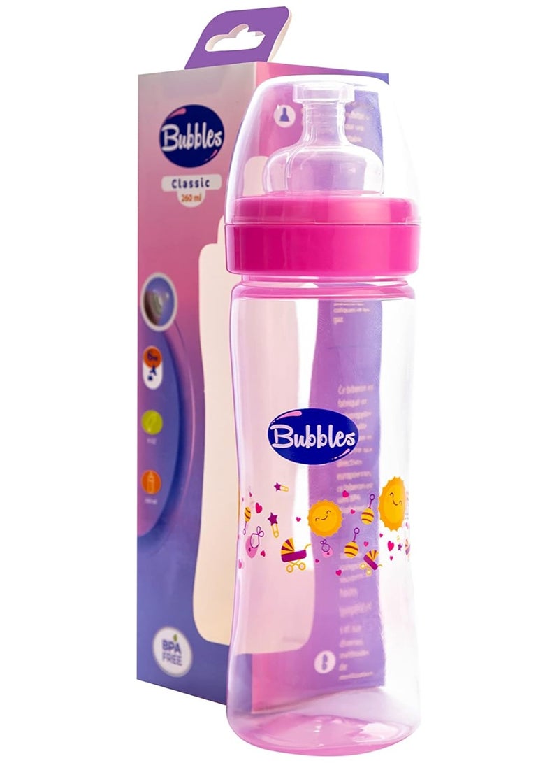Bubbles Classic feeding bottle without hand 270ml (Rose) - Image 2