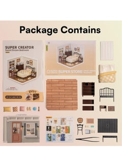 Robotime Rolife Sweet Dream Bedroom DIY Plastic Miniature House DW009 Decorative DIY Crafts/Birthday Gifts/Home Decor For Girls&Boys Teens&Adults  - Image 3