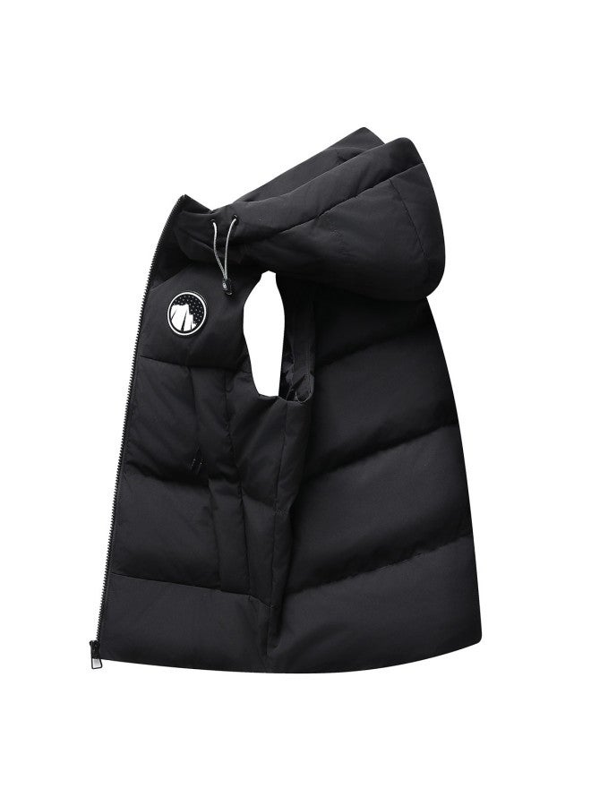 YaYa Winter Fashion Print Couple's Down Vest Unisex Warm Cold-resistant Hooded Vest - Image 2