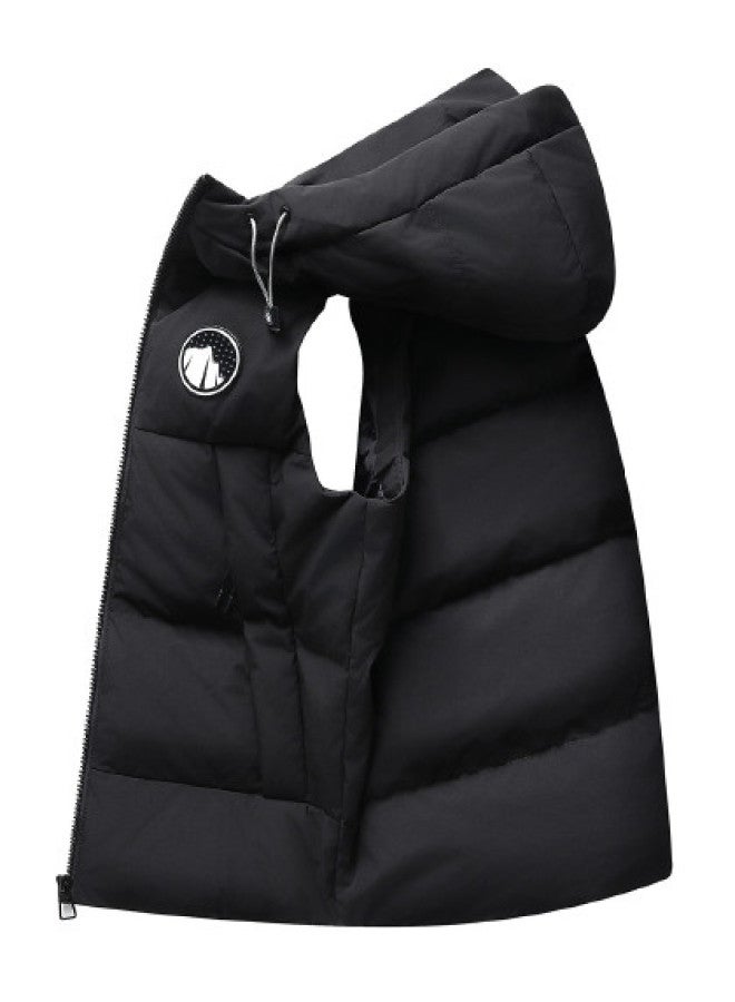 YaYa Winter Fashion Print Couple's Down Vest Unisex Warm Cold-resistant Hooded Vest - Image 1