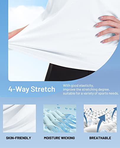 MIER Women's Golf Polo Shirts Collared V Neck Short Sleeve Tennis Shirt, Dry Fit, Moisture Wicking, White, S - Image 4