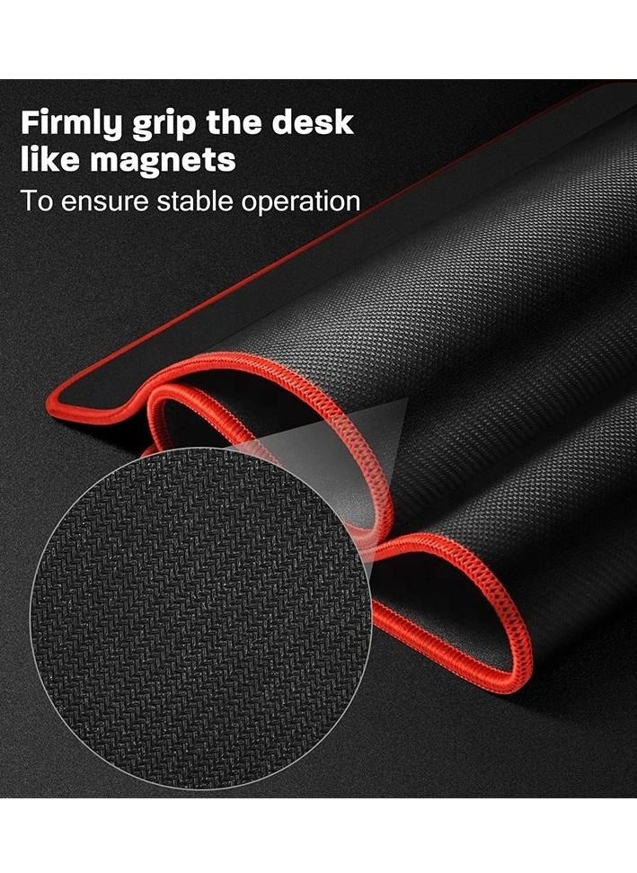 Generic - Large Gaming Mouse Pad Waterproof Non-slip Comfortable High Quality Perfect Ergonomic Design-red mix black - Image 1