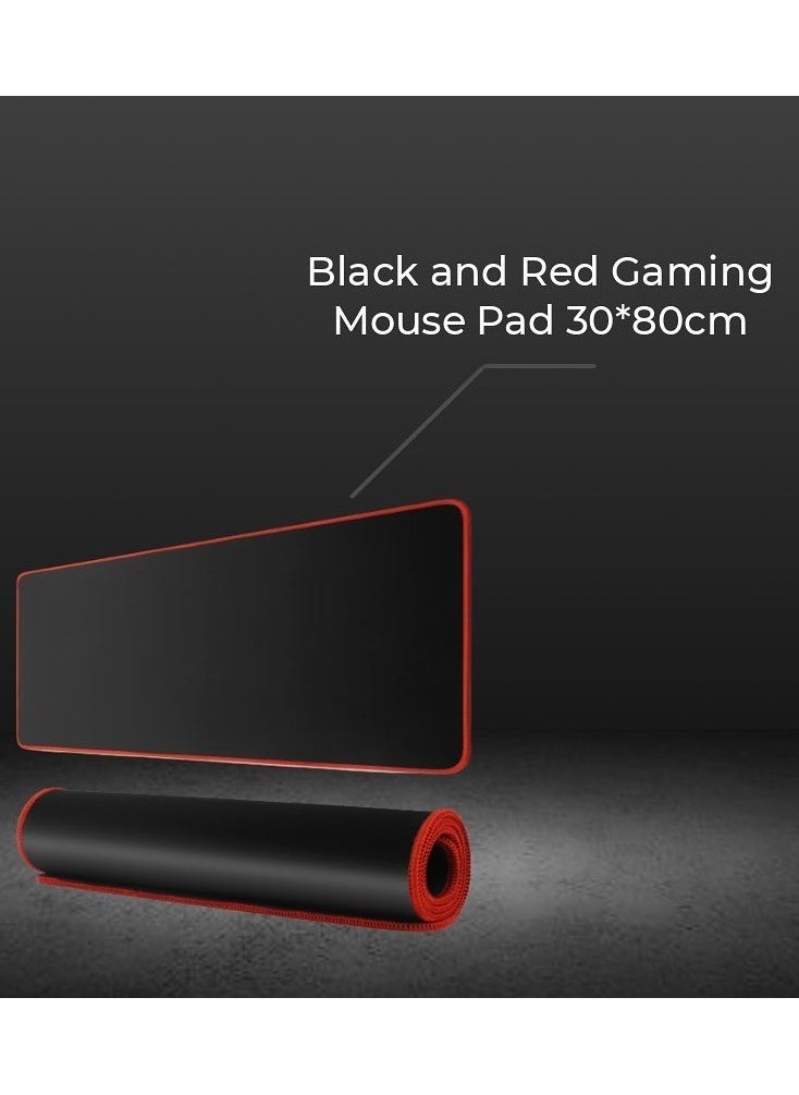Generic - Large Gaming Mouse Pad Waterproof Non-slip Comfortable High Quality Perfect Ergonomic Design-red mix black - Image 1