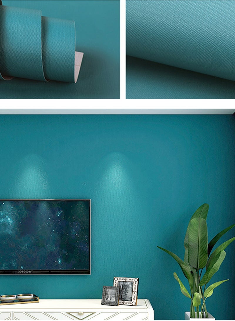 NOAEOU Peel and Stick Wallpaper, Blue-Green 60CM x 10M Sticky Wallpaper Waterpoof Self Adhesive Decorative Contact Paper Vinyl Roll for Wall Kitchen Wallpaper for Bedroom - Image 1