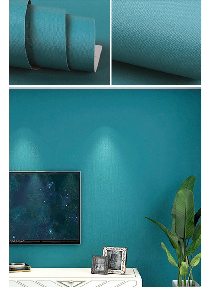 NOAEOU Peel and Stick Wallpaper, Blue-Green 60CM x 10M Sticky Wallpaper Waterpoof Self Adhesive Decorative Contact Paper Vinyl Roll for Wall Kitchen Wallpaper for Bedroom - Image 1