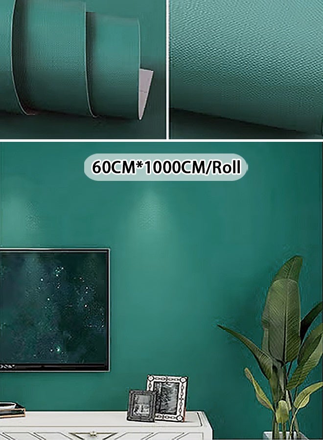NOAEOU Self-Adhesive Peel and Stick Wallpaper 60cm×10m Waterproof Decorative Contact Paper Roll for Wall Kitchen Bedroom (Blue-Green) - Image 1
