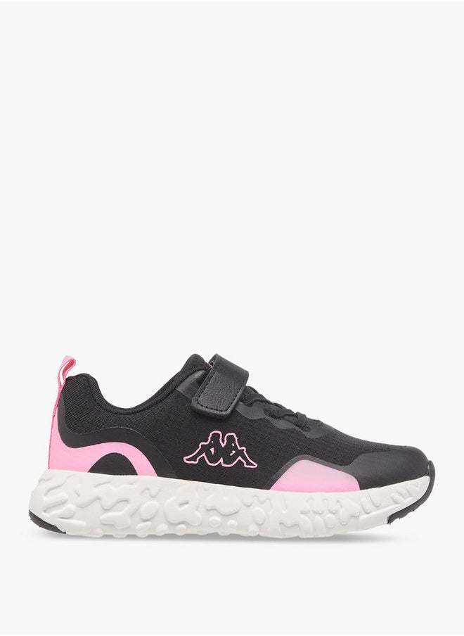Kappa Girls' Colourblock Sports Shoes with Hook and Loop Closure  - Image 3