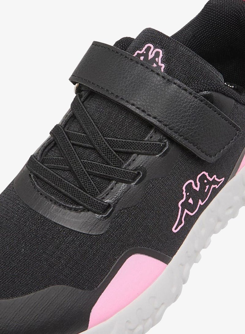 Kappa Girls' Colourblock Sports Shoes with Hook and Loop Closure - Image 4