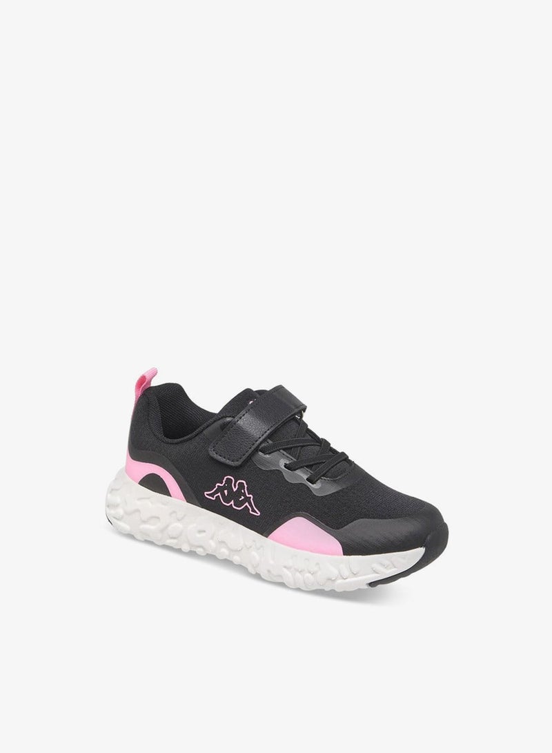 Kappa Girls' Colourblock Sports Shoes with Hook and Loop Closure - Image 2