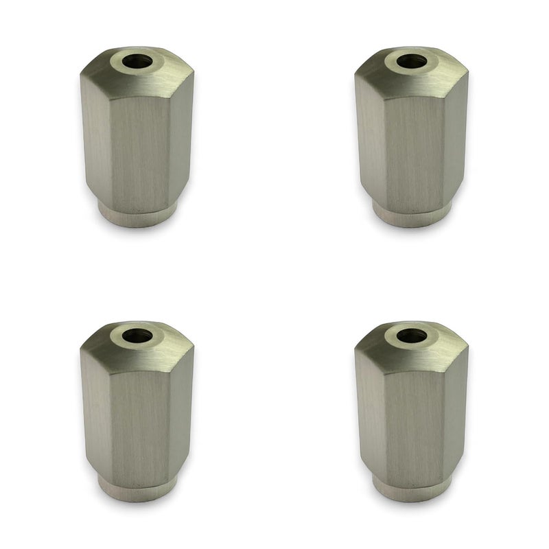 MOKSH PLUS Moksh Plus Rope Wire Display Fitting 8mm Hex Bottom Holder Brass Material and SS Finish for 8mm Wire Pack of 4 Pcs  - Image 1