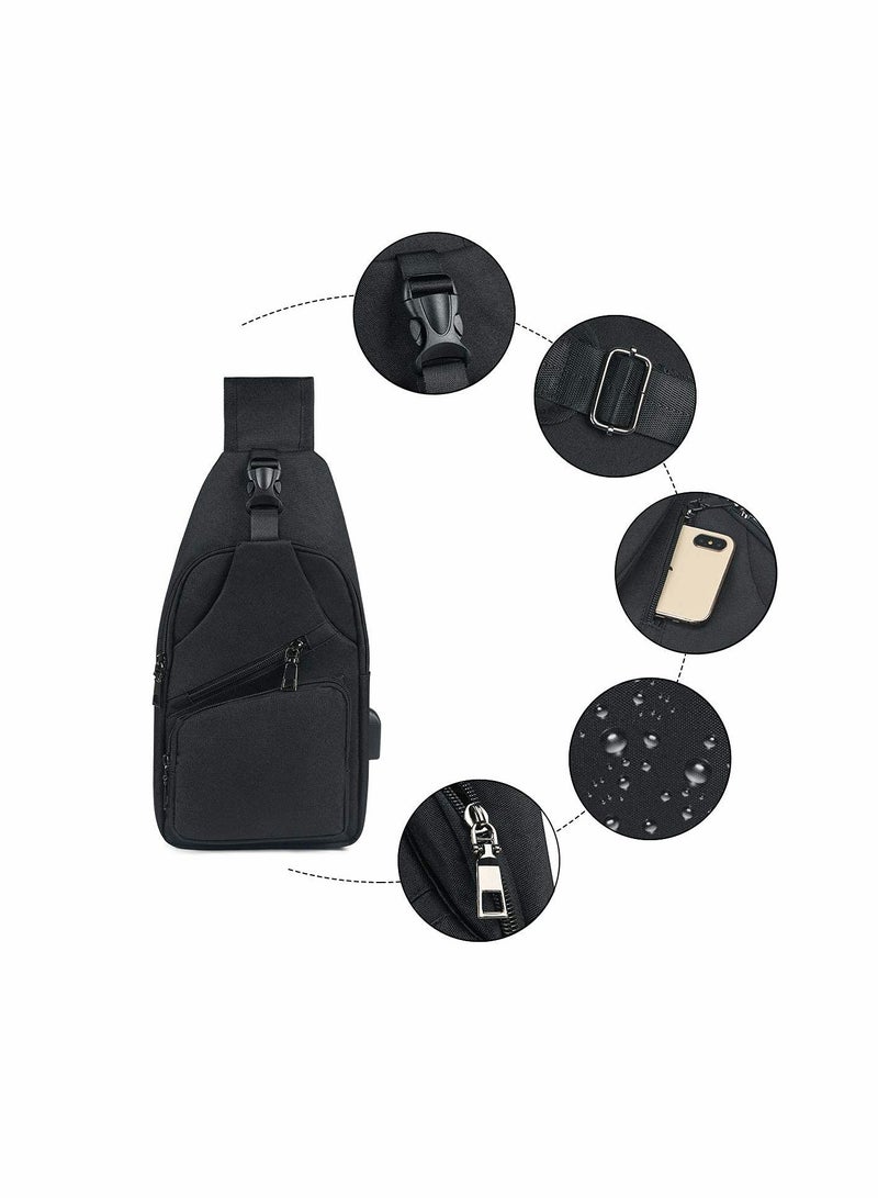 KASTWAVE Sling Bag, Chest Bag with USB Charging Port, Men Women Lightweight Crossbody For Hiking,Cycling, Traveling - Image 2