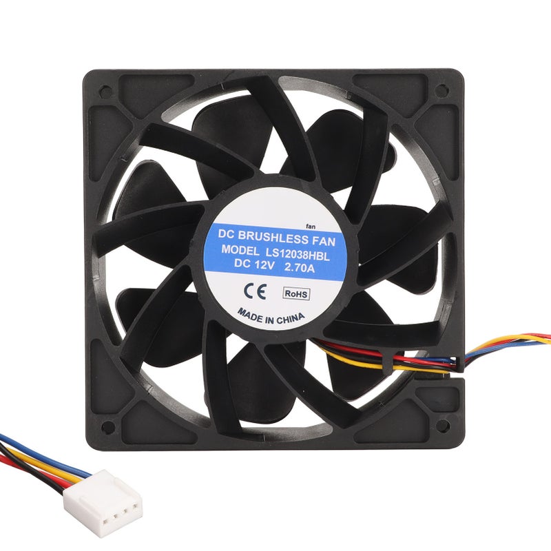 Cooling Fan 120x120x38 Mm High Contour Fan Blades - High Speed 6000 Rpm 4pin FG Pwm Control Fan for Computer Pc Cases Camera Servers - Image 4