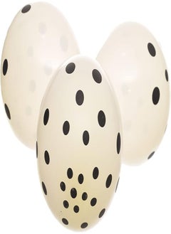 Latex large glossy balloons with points design for party and birthday set of 100 pieces - white black