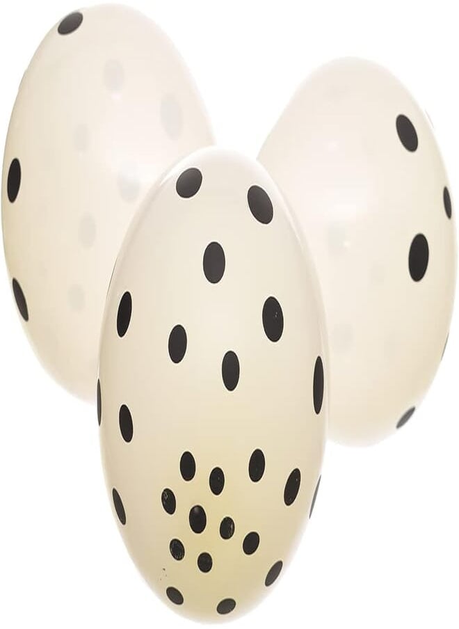 Generic - Latex large glossy balloons with points design for party and birthday set of 100 pieces - white black - Image 1
