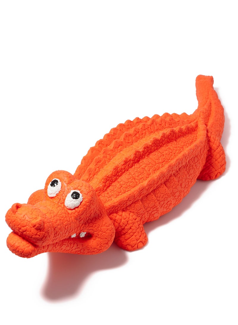 GULFLINK Non Toxic Natural Rubber Squeaky Toy for Dogs Orange - Image 1