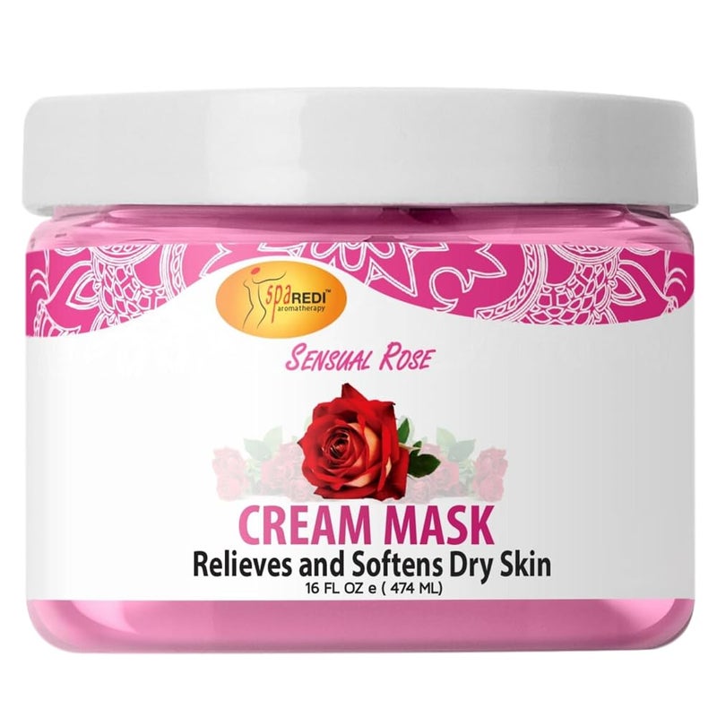 SPA REDI - Body and Foot Cream Mask, Sensual Rose, 16 Oz - Pedicure Massage for Tired Feet and Body, Hydrating, Fresh Skin - Infused with Hyaluronic Acid, Amino Acids, Panthenol, Comfrey Extract - Image 1