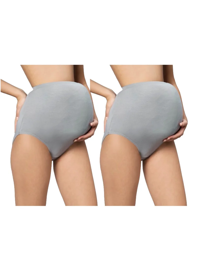 TUMMY Pack of 2 High Waist Bamboo Cotton Pregnancy Pants with Full Belly Support Comfty Breathable for Women Panties