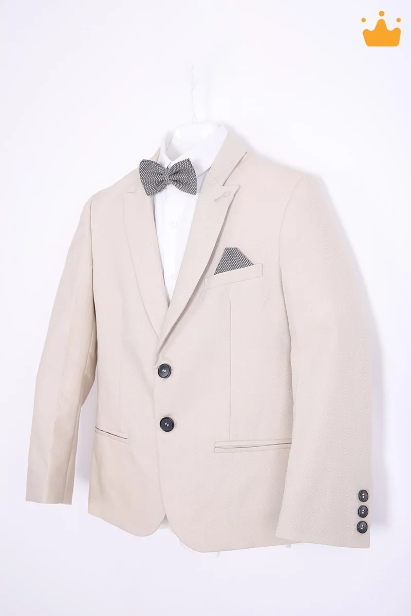 Nexactive Babyhola 9-10 Years Old Jacket Shirt Trousers Bow Tie 4-Piece Boy Child Youth Suit Graduation Holiday Wedding Groom Suit Set 5054