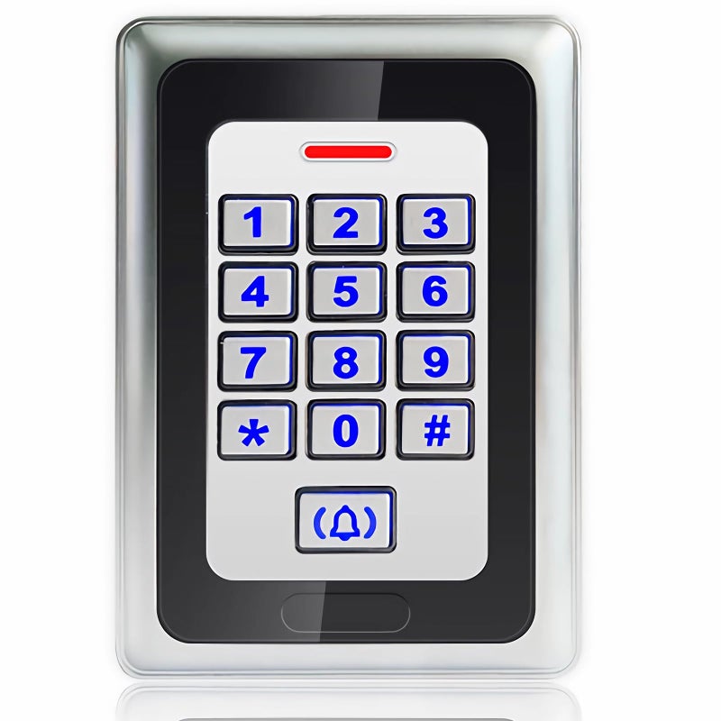 NCLTHS Security Access Control KeypadRFID KeypadDoor Access ControlMetal StandAlone Keypad2000 UsersSupport Close to RFID Card Silver - Image 2