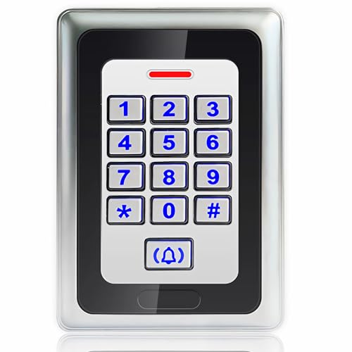 NCLTHS Security Access Control KeypadRFID KeypadDoor Access ControlMetal StandAlone Keypad2000 UsersSupport Close to RFID Card Silver - Image 1
