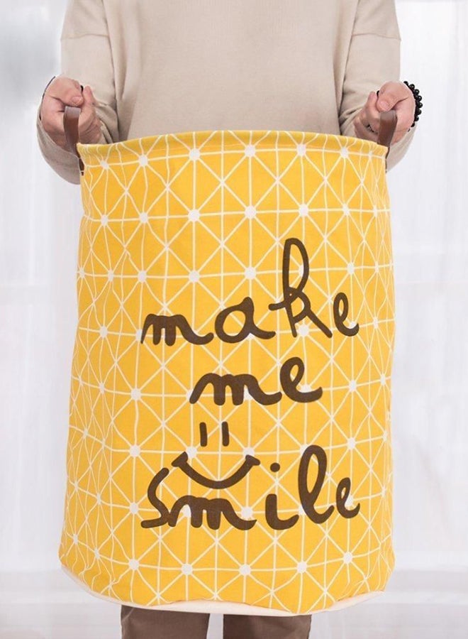 Laundry Hamper Yellow/Brown/White 35cm - Image 3