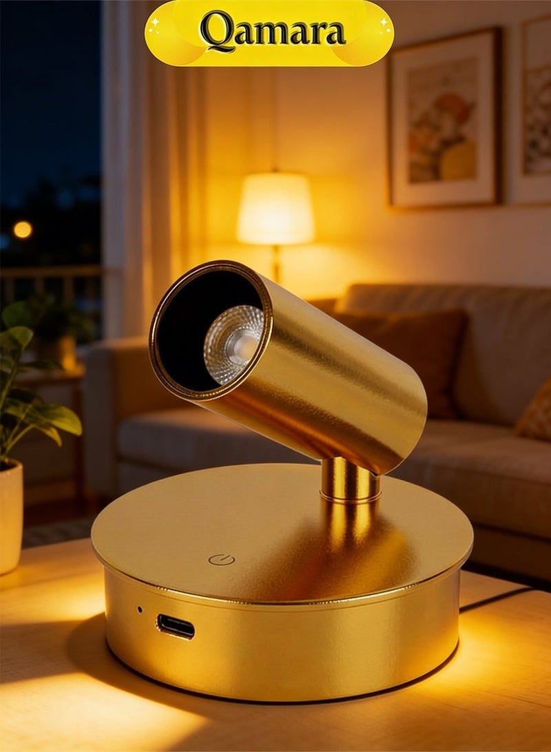  قمرة QAMARA إضاءة جدارية LED قابلة للشحن - مصباح جداري بمستشعر حركة ذكي - إضاءة لاسلكية تعتيم 3 ألوان - Image 2