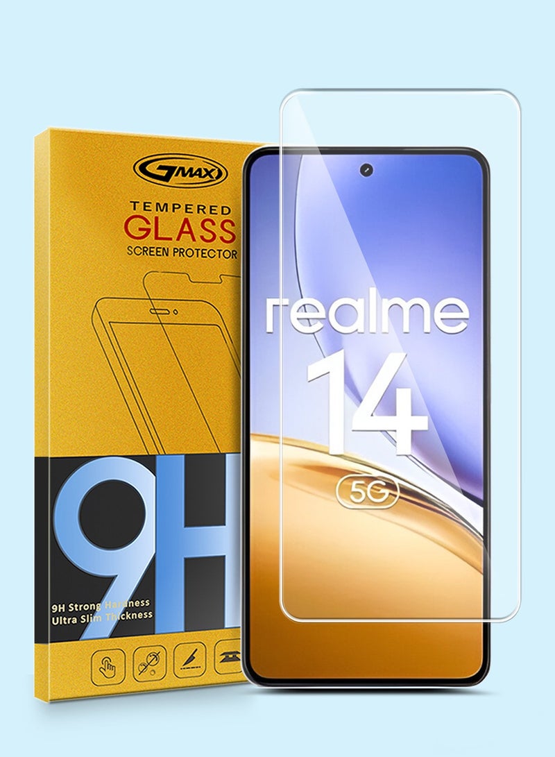 جيماكس Realme 14 5G 2025 GMAX Premium Series حامي شاشة زجاجي مقسى 9H 2.5D - شفاف - Image 1