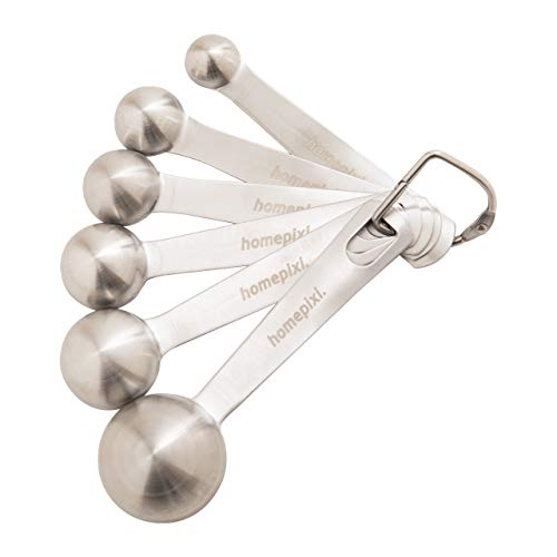 Homepixi Premium Stainless Steel Measuring Spoon Set (Set of 7), Premium Heavy Duty Metal Stainless Steel Measuring Spoons Set for Cooking and Baking - Image 2