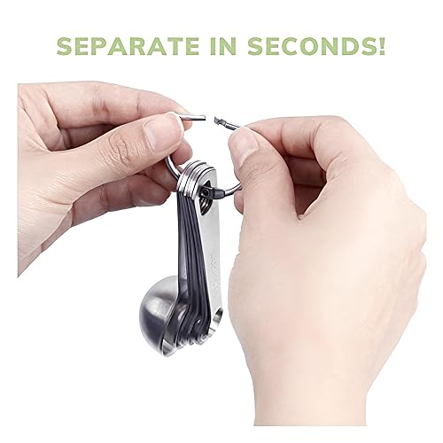 Homepixi Premium Stainless Steel Measuring Spoon Set (Set of 7), Premium Heavy Duty Metal Stainless Steel Measuring Spoons Set for Cooking and Baking - Image 4