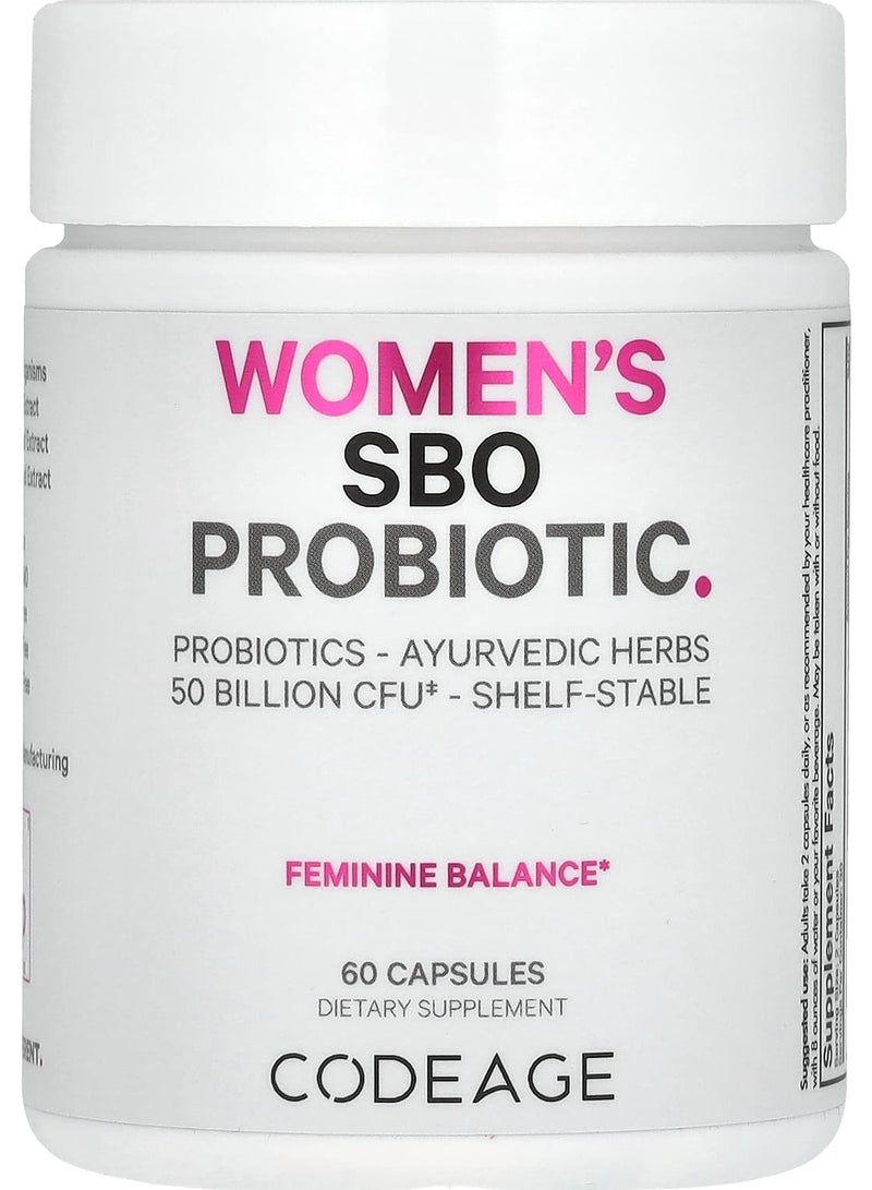 Codeage Women's SBO Probiotic, 50 Billion CFU, 60 Capsules