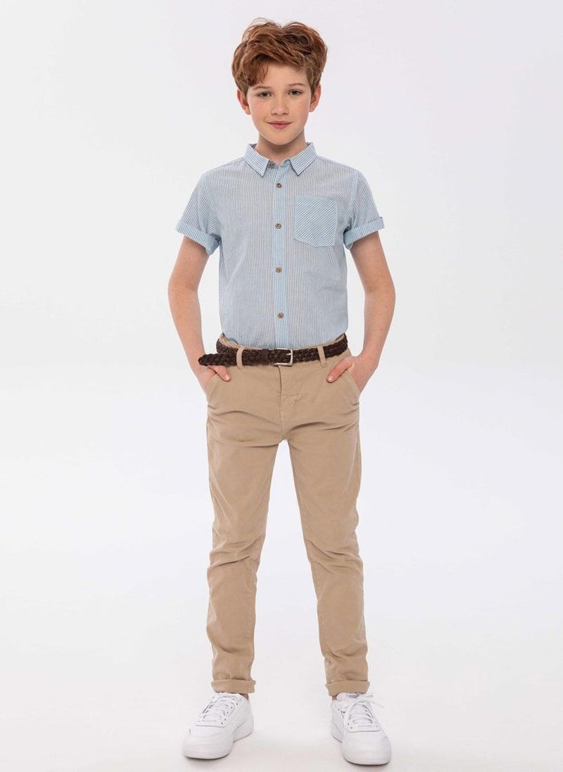 مينوتي قميص أولادي بأكمام قصيرة وجيب أمامي أنيق - Image 1