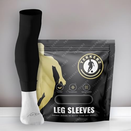 Tekkerz leg sleeve compatible with grip socks best alternative to soccer, football, hockey, rugby athletic socks (Maroon, Medium) - Image 2