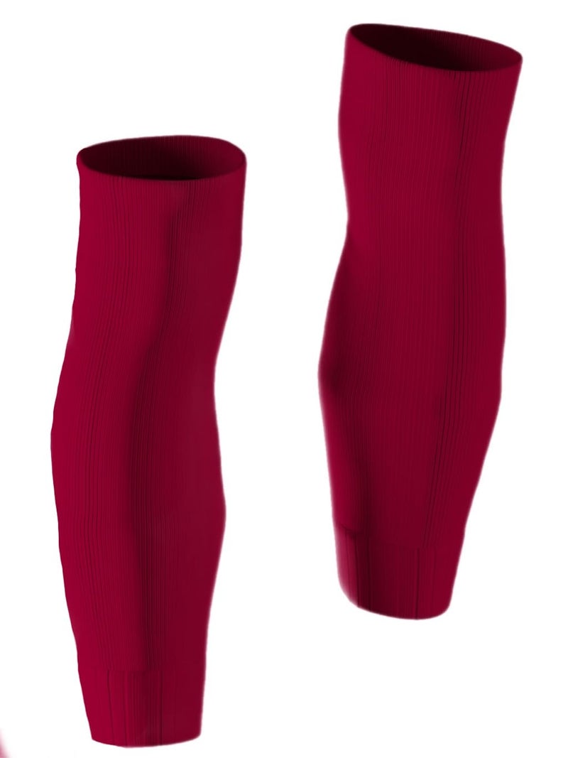 Tekkerz leg sleeve compatible with grip socks best alternative to soccer, football, hockey, rugby athletic socks (Maroon, Medium) - Image 5