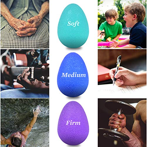 The Friendly Swede Stress Balls for Adults — 3 Squeeze Balls for Hand Therapy, Stress Relief & Hand Strength; Exercise for Grip Strength with 3 Resistance Levels; Egg-Shaped & Skin-Safe - Image 4