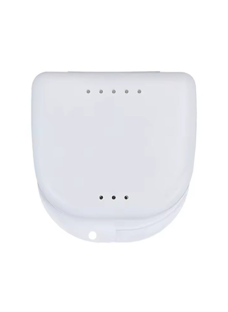 Layali Portable Orthodontic Retainer Storage Box - Pink, Ideal for Braces and Night Guards, with Vented Holes for Hygienic Cleaning - white color - Image 5