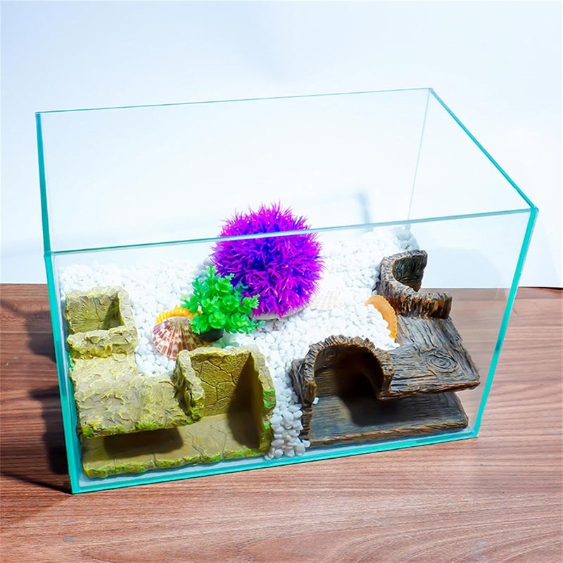 Resin Tunnel Shelter Place Aquariums Decors Corner Cave Hideouts for Fish Shrimp Fishtanks Landscaping Accessories Aquariums Hideouts Cave Decors for Fish - Image 4