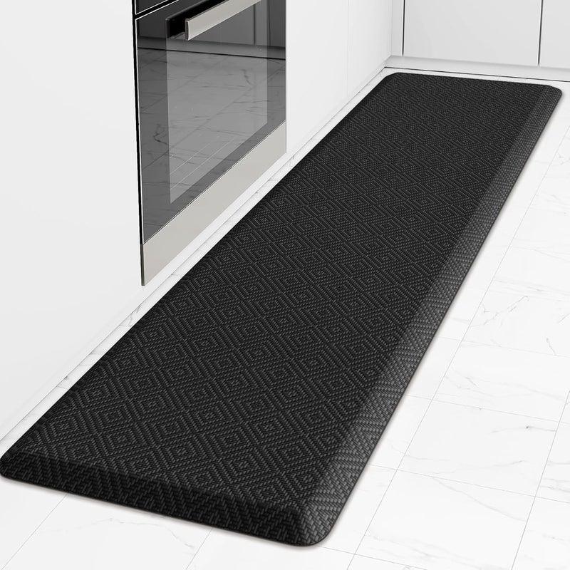 Mattitude Kitchen Mat Cushioned Anti-Fatigue Floor Mat Water Resistant Non-Slip Mats and Rugs Standing and Comfort Desk Mats for House Sink Office Laundry (Black, 17.3"x60") - Image 1