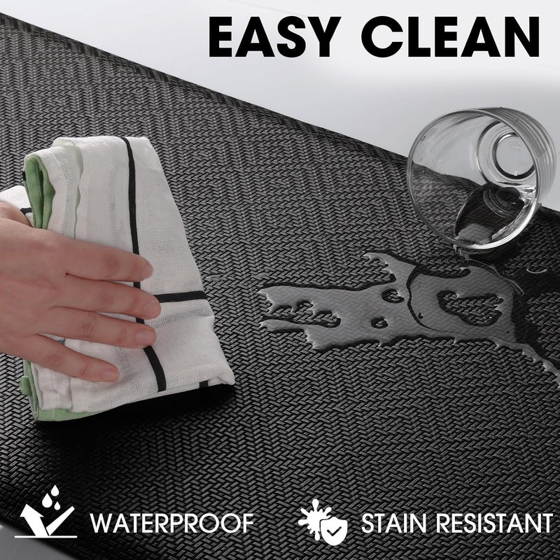 Mattitude Kitchen Mat Cushioned Anti-Fatigue Floor Mat Water Resistant Non-Slip Mats and Rugs Standing and Comfort Desk Mats for House Sink Office Laundry (Black, 17.3"x60") - Image 4