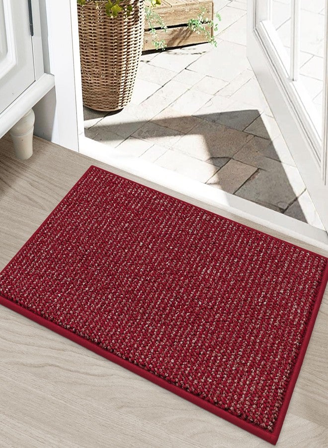 BEQHAUSE Dirt Trapper Door Mat 20" x 32", Non-Slip Washable Doormats Entrance Mat, Dirt Resistant and Absorbent Welcome Mat, Low Profile Floor Mats for Front Back Door and Entryway, Red - Image 1