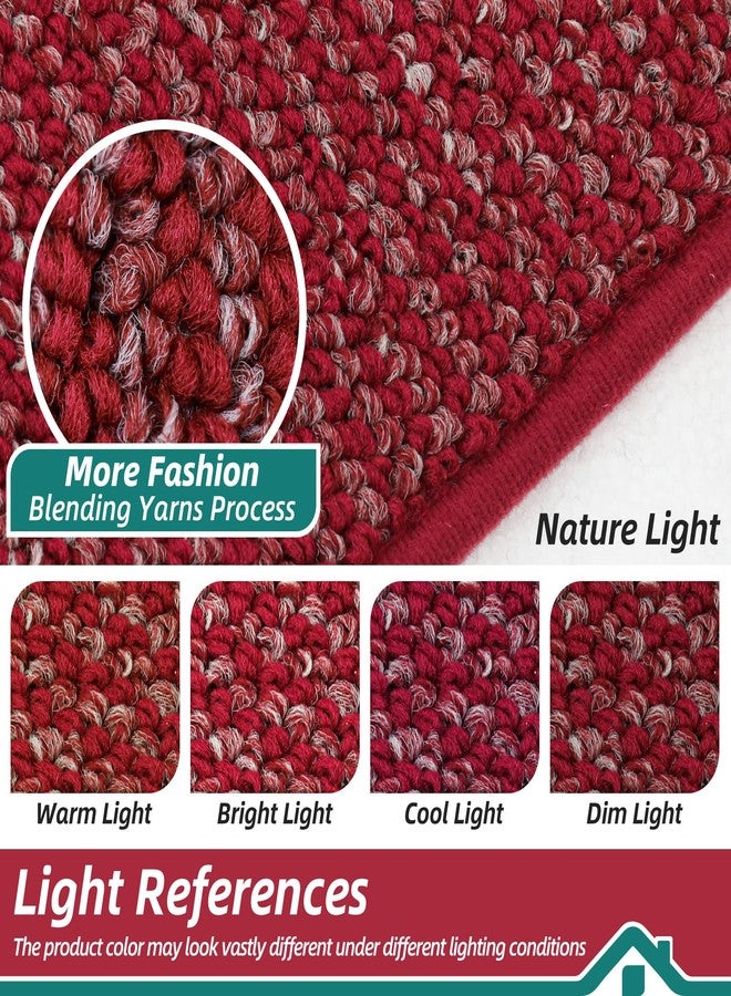 BEQHAUSE Dirt Trapper Door Mat 20" x 32", Non-Slip Washable Doormats Entrance Mat, Dirt Resistant and Absorbent Welcome Mat, Low Profile Floor Mats for Front Back Door and Entryway, Red - Image 5