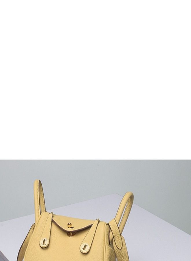 Loquat Leather One-Shoulder Portable Pillow Bag Yellow  - Image 3