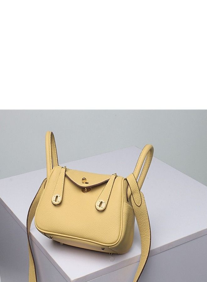 Loquat Leather One-Shoulder Portable Pillow Bag Yellow  - Image 2