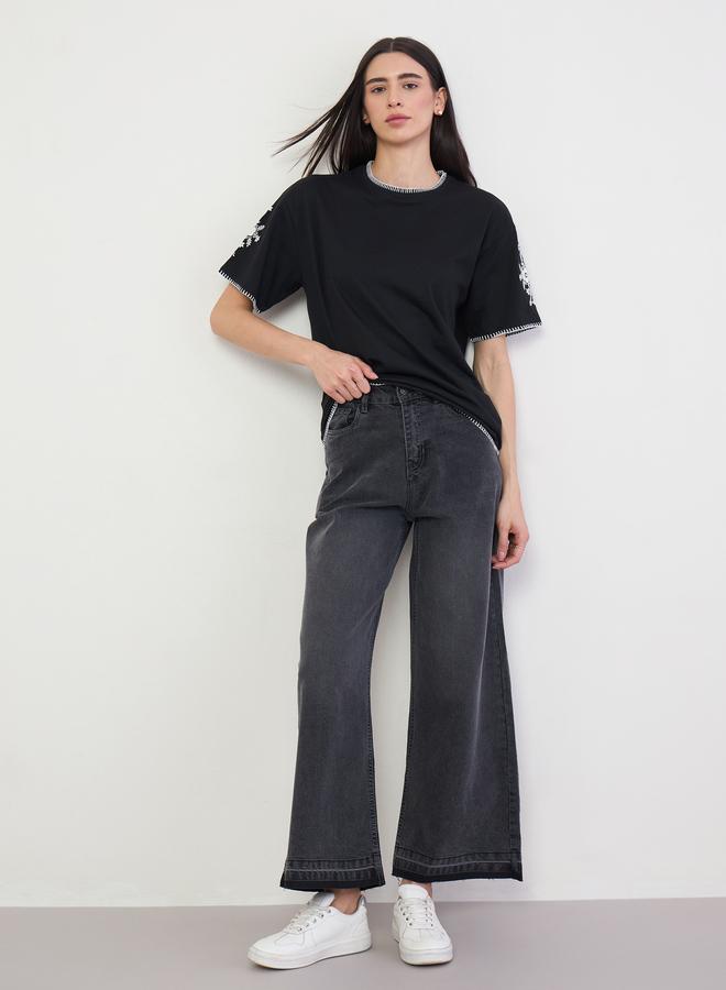 Styli Mid Rise Wide Leg Jeans - Image 1
