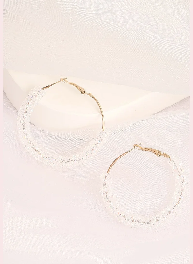 SOHI Gold Plated Designer Stone Casual Hoop Earring For Women