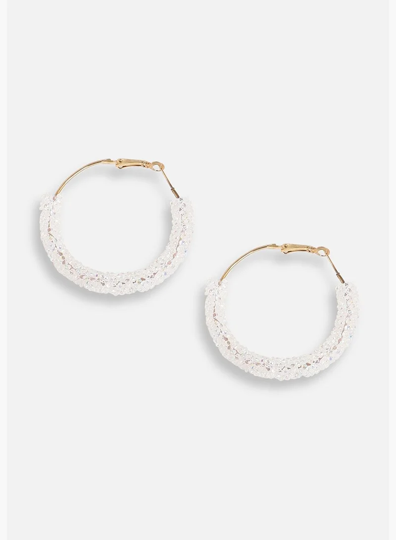 SOHI Gold Plated Designer Stone Casual Hoop Earring For Women