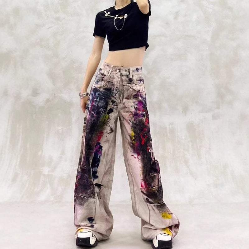 Unisex Classic Denim Jeans Loose Fit Daily Outdoor Wear - Image 1