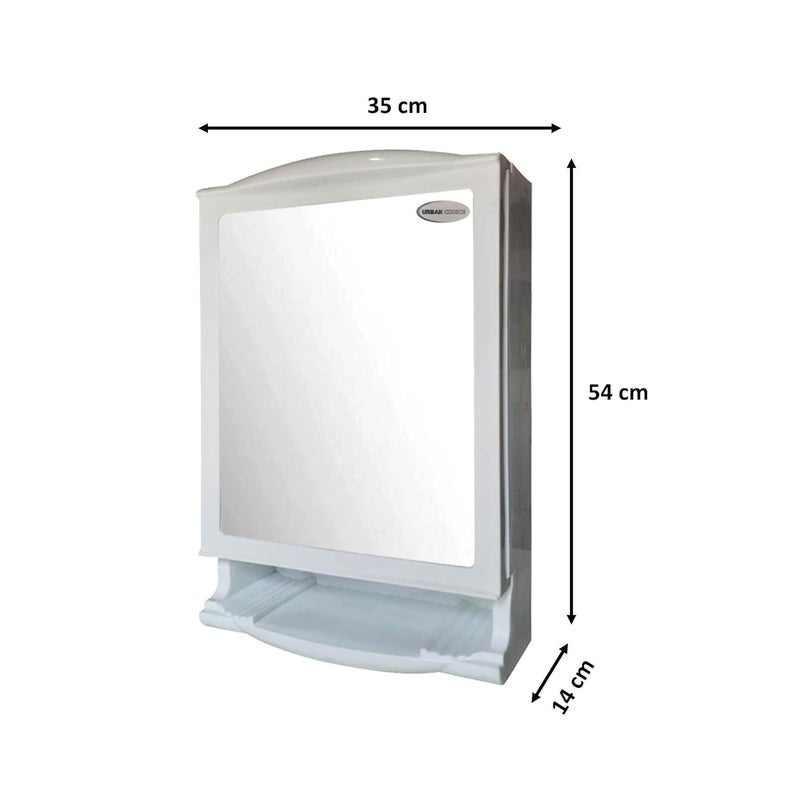 Urban Choice Urban Choice Grace Fine Ware Bathroom Cabinet with Mirror Wall Mounted Storage Cabinet with Magnetic Door 4 Inner Shelve Stylish HeavyDuty Plastic Cabinet for Storage Above Washbasin  - Image 3